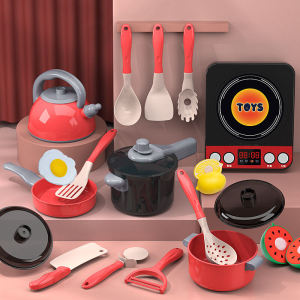 Kids Mini Cooking Toy Set Plastic Simulation Kitchen Rice Cooker Play House Tableware Set Gift
