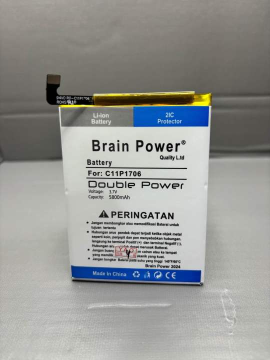 BATRE BATREI BATERAI BATTERY ASUS ZENFONE MAX PRO M1 M M2 M C11P1706  ZB602KL BRAIN DOUBLE POWER (5800 mAh) 2IC PROTECTOR Lazada Indonesia
