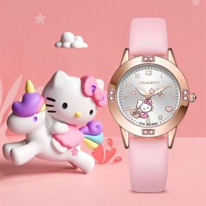Sanrio Đồng hồ đeo tay trẻ em kuromi giai điệu cinnamoroll Hello Kitty phim hoạt hình đồng hồ sinh viên thắt lưng bằng da cậu bé dễ thương Cô Gái Đồng hồ Quartz điện tử cho sinh nhật Giáng sinh ngày thiếu nhi
