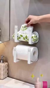 {YY30} 2 Pcs White Kitchen Hole Free Hook Traceless Storage Rack Shelf Shelves Pot Cover Cup Rack Kitchen Storage Holder