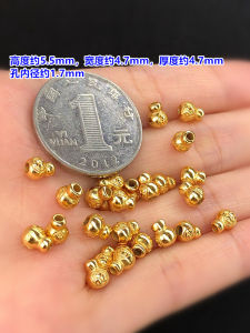 Baiyuan Pure S925 Silver Gilded Gold Craft Gourd Bucket Beads Woven Bracelet Necklace DIY Handmade Jewelry Accessories