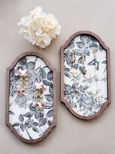 Rustic Chinese Rose Jewelry Display Stand Earring Ring Bracelet Storage Organizer Fashion Accessory Showcase Holder