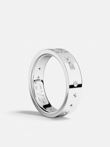 Morse Code LOVE Couple Rings White