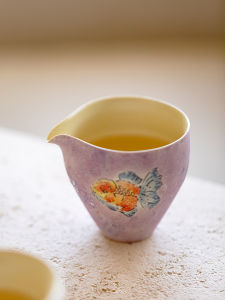 Fine Hand-Painted Fat Head Fish Gongfu Tea Set Dreamy Purple Tea Ocean High-End Chinese Ceramics Tea Tools Handmade Craft