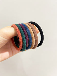 ทนทานฤดูใบไม้ร่วงฤดูหนาวกํามะหยี่เชือกสําหรับผู้หญิง Simple ความยืดหยุ่นสูงผมสีดําสไตล์ญี่ปุ่นและเกาหลีใต้