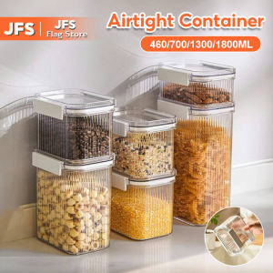 JFS Transparent Storage Container Airtight Food Cereal Fresh Box Clear Sealed Jar Food Sacks Dispenser PET