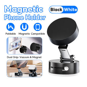 Vacuum Adsorption Car Phone Holder Double-Sided Suction Cup Magnetic Mobile Phone Holder 360° Rotation Foldable Navigation Holder 手机支架