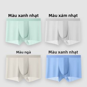 MiiOW | Quần lót nam Ice Silk không đường may thoáng khí thể thao mùa hè 2024 Quần lót nam cạp vừa màu trơn bằng nylon