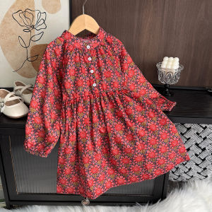 Bear Leader | Bear Leader Kids Clothing Girls Flower Dresses Spring Long Sleeves Floral Print Dress Childrens Casual Vestidos Outfits