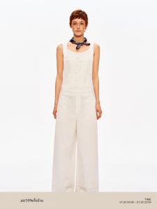 Embroidery Pleated Dungarees Leisure
