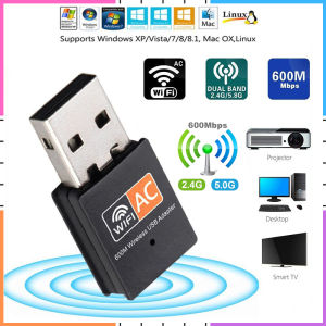 【Ready Stock】WiFi Adapter 600Mbps Dual-Band 2.4G/5G Hz Mini Wireless WiFi Dongle Adapter Receiver For Desktop&Laptop PC