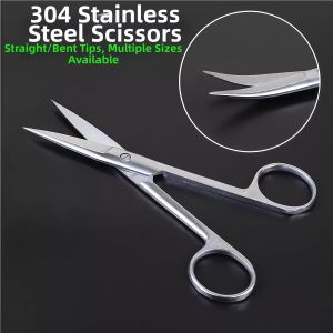 TEKANAI | Surgical Beauty Eyelid Cutting Scissors Set Straight Pointed and Curved Round Tip