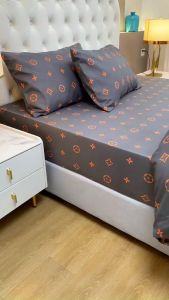 4in1 Bedding Set Include 1pc Bedsheet 1pc Duvet Cover 2Pcs Pillowcase Single/Family/Queen/King Size Canadian Cotton Fitted Bed Sheet