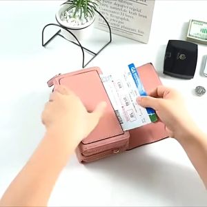 Rifata Official - Dompet Panjang Wanita Zipper Multifungsi Fashion Style Kasual Tas Selempang Hp Cewek