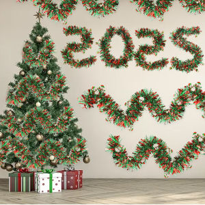【On Sale】2M Christmas Garland Tinsel Garlands Christmas Decoration for Tree Ornaments Year Party Decor