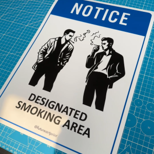 Notice Designated Smoking Area. Sign Label Notice Signage. Laminated Waterproof Scratch Resistant. Suitable for Indoor and Outdoor.