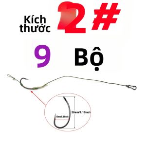 9 Bộ Dây Câu Cá Chép Đã Được Làm Sẵn Với Móc Câu Có Ngạnh Và Móc Nối Nhanh Cỡ 2 # -8 #   Dây Câu Cá Pop Up Boilie Bằng Thép Carbon Cao Cấp