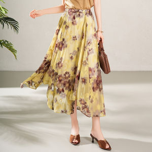 YINGTANG | Printed Flowy Summer Skirt