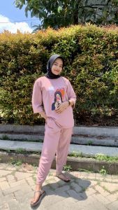 Baju Wanita Terbaru DIANTY SET BO Bahan CRINKLE APLIKASI SABLON SIZE M L XL XXL PC 96 CM Ootd Wanita