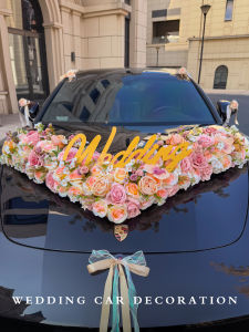 SILE | Elegant Cappuccino Wedding Car Decoration Imitation Flower Headflower