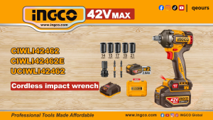 INGCO 42V 460NM CORDLESS IMPACT WRENCH | 1/2" SQUARE DRIVE | BRUSHLESS MOTOR | CIWLI42461
