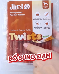 Snack cho chó Jireho Que xoắn 110gr hương gà sữa bơ đậu phộng