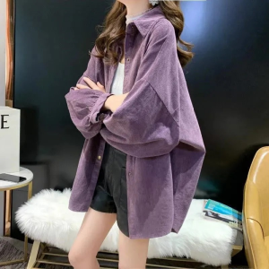 Qian Rose Spring Autumn Womens Loose K-style Coat Large Size Casual Streetwear Long Sleeve Mid-length Fashion Blouse