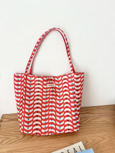 Double-Sided Canvas Bag Versatile Color Collision Open-Mouth Computer Bag Single Shoulder Tote Bag for Men And Women