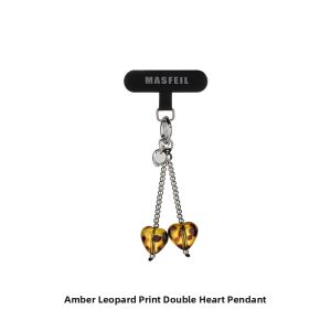 MASFEIL | Leopard Pattern Double Heart Phone Lanyard