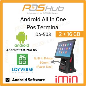 IMIN D4-503 15.6" Touchscreen POS Android All In One Terminal with 58mm 80mm Printer