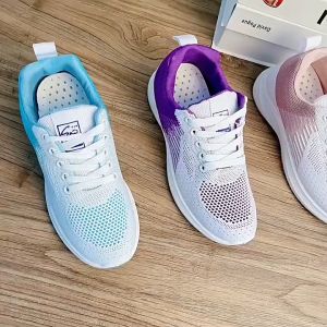 Clara.Womens Sneakers Korean Pink Rubber Shoes for Women Running Sports Shoes B358