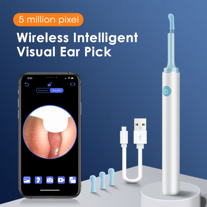 WIFI Smart Visual Ear Wax Removal Tool – 7PCS Earpick Cleaner Set – Wireless Camera – IP67 – Android/iOS