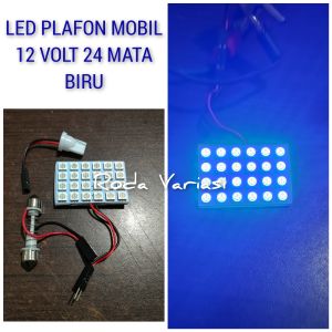 Lampu LED Plafon Kabin Mobil 12V 24 Mata Cahaya Biru