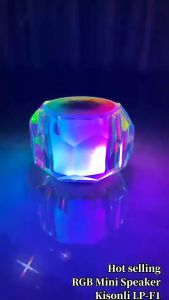 KISONLI - Speaker Bluetooth Crystal LP-F1 Subwoofer 3W Super Bass Battery 700 mAh With RGB Light