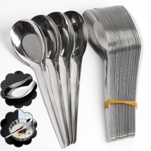 20/30/50ชิ้น ขายดีช้อนสแตนเลส / ช้อนบนโต๊ะอาหารในครัว / ช้อนข้าว ช้อนไอศกรีม / ช้อนชากาแฟ / ช้อนก้นแบนสีเงิน