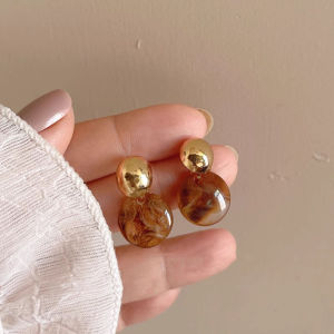 Retro Oval Tiger Eye Stone Earrings Elegant Quaint Design Luxury Ear Jewelry Fashionable Accessory for Women