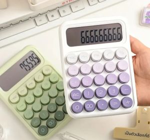 เครื่องคิดเลขขนาดเล็ก สดใส และน่ารัก คุณภาพสูง | หน้าจอขนาดใหญ่ 12 บิต+ปุ่มกดขนาดใหญ่ การคำนวณรายวันชัดเจนและราบรื่น)