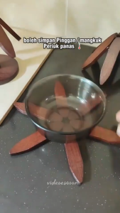 Tree-Shaped Coaster Bamboo Trivet Foldable Non Slip Heat Insulation Hot Pot Mat Alas Cawan Tahan Haba