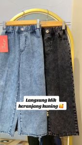 Yansa Kids: Kulot Jeans Anak Perempuan Usia 4-13 Tahun Korean Style Premium - Highwaist Jeans Anak Cewek Tanggung Fashion