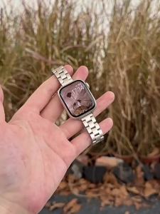 Fashion Slim Strap for Apple Watch 41mm 45 38 40 42 44 46 49mm Three Bead Stainless Steel Band for iWatch 12 11 10 9 SE 8 7 6 5