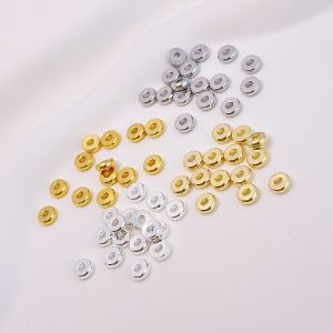 Strong Color Retention Pure Copper Plated 18K Real Gold 14K Gold round Scattered Beads Gasket String Spacer Beads DIY Bracelet Jewelry Accessories