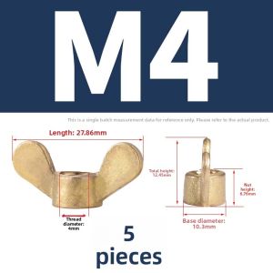 BAIRUITE | Locking Copper Butterfly Nuts M3 M4 M5 M6 M8 M10 M12