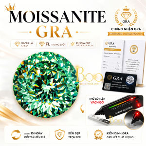 (Size 5ly - 20ly) Moissanite Xanh Lá Giác Cắt Hoa Cúc Độ Sạch FL Có Giấy GRA - Kim Cương Nhân Tạo Moissanite Màu Hiếm