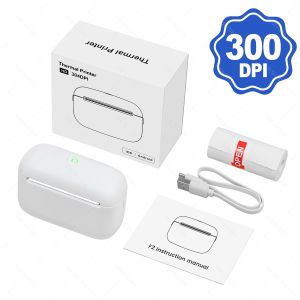 F2 HD 300dpi Mini Thermal Label Printer 15mm Inkless Portable Sticker Compatible IOS Android Wireless Photo Machine Labeller
