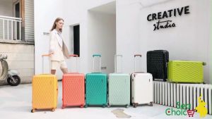 SEA CHOICE Koper cabin 13/20/24/28 inch PC hardcase Pola tenun large Bagasi tas travel kunci TSA