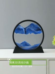 🎁【4 colors】SG STOCK Moving Sand Art Picture 3D Hourglass Sand art frame Sandscape In Motion Display Flowing Sand house decoration