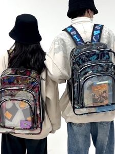 ( Elite ) Waterproof PVC Transparent Backpack / transparent bag pack / bag for school girls / bag for school for boy / Backpack  / bag for highschool students / backpack for school / school bags for high school   1123 - Clear Backpack