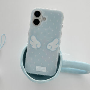 Angel Wings Polka Dot Phone Case For iPhone 17 16 15 14 13 12 11 Pro Max 16 15 14 Plus Sweet Girl Y2K Phone Dustproof Back Case