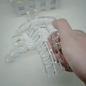 Janesame[Miễn phí vận chuyển]Lớn trong suốt lấy Clip vuông năm vòng Streamer Kẹp Tóc Nữ sau đầu cá mập đồ trang sức kẹp tóc phụ kiện thủ công tự làm