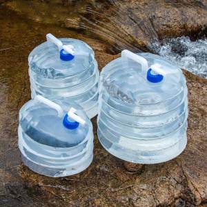 Kantong Air Jerigen Lipat Galon Air Portabel Transparent Camping Water Storage Water Tank 5/10/15L